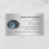 Modern Silver Metal Optometrist Visitekaartje (Voorkant)