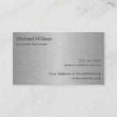 Modern Silver Metal Professional Visitekaartje (Achterkant)