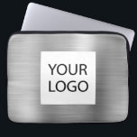Modern Silver Metallic - Aangepaste Logo Promotion Laptop Sleeve<br><div class="desc">Modern Silver Faux Metallic RVS Elegante Custom Logo Promotional Laptop Bag of Sleeve Promotionele Hoesje. Dit hoesje kan worden aangepast om uw bedrijf of zakelijke logo op te nemen.</div>