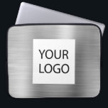 Modern Silver Metallic - Aangepaste Logo Promotion Laptop Sleeve<br><div class="desc">Modern Silver Faux Metallic RVS Elegante Custom Logo Promotional Laptop Bag of Sleeve Promotionele Hoesje. Dit hoesje kan worden aangepast om uw bedrijf of zakelijke logo op te nemen.</div>