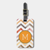 Modern Silver Metallic Monogram Initial Name Bagagelabel (Voorkant verticaal)