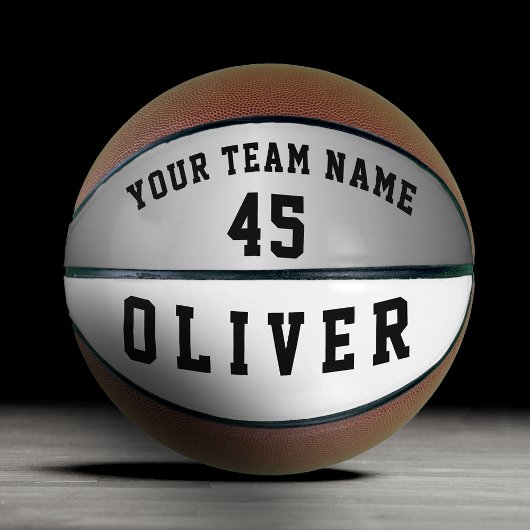 Modern Silver Metallic Player Team Name Number Basketbal