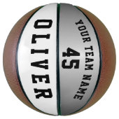 Modern Silver Metallic Player Team Name Number Basketbal (Verticaal)
