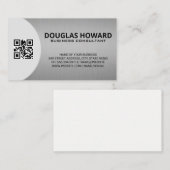 Modern Silver Metallic | QR Visitekaartje (Voorkant / Achterkant)