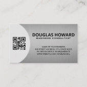 Modern Silver Metallic | QR Visitekaartje (Voorkant)