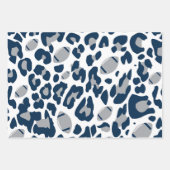 Modern Silver & Navy Blue Football Game Day Inpakpapier Vel (Voorkant 2)