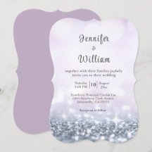 Modern Silver Paars Glitter Script Weddenschap