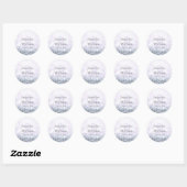 Modern Silver Paarse Glitter Wedding Ronde Sticker (Vel)