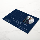 Modern Silver Photo PhD-Afstuderen Folie Uitnodiging (Gedraaid)