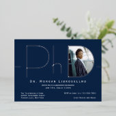 Modern Silver Photo PhD-Afstuderen Folie Uitnodiging (Staand Voorkant)