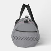 Modern Silver Pink Sripe Travel Duffle Bag Plunjezak (Rechts)