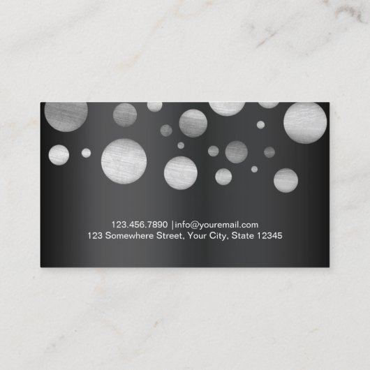 Modern Silver Polka Dots Screenwriter Visitekaartje (Achterkant)