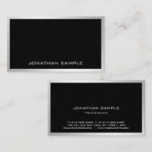 Modern Silver Professional Elegant Eenvoudige Sjab Visitekaartje (Voorkant / Achterkant)