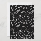 Modern Silver Rings Monogram Weddenschap Kaart (Achterkant)