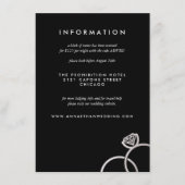 Modern Silver Rings Trouwinformatie Kaart (Voorkant)