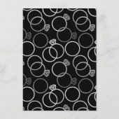 Modern Silver Rings Trouwinformatie Kaart (Achterkant)