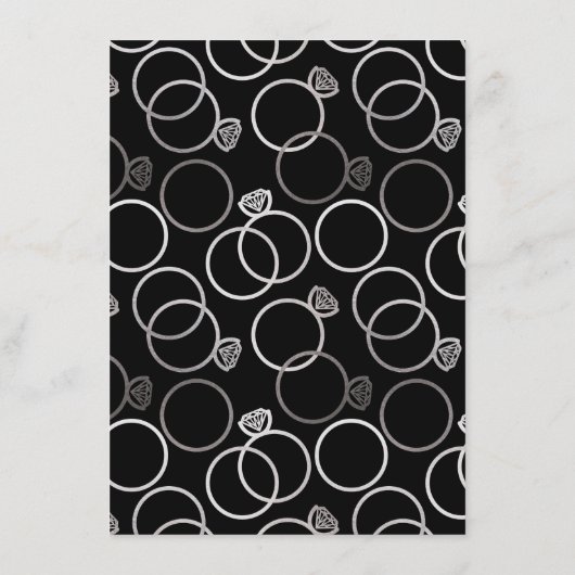 Modern Silver Rings Trouwinformatie Kaart (Achterkant)