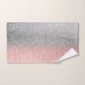 Modern Silver Roos Gold Glitter Ombre Bad Handdoek (Handdoek)