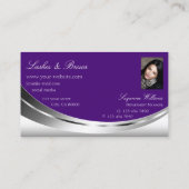 Modern Silver Royal Paars met foto en diamant Visitekaartje (Achterkant)