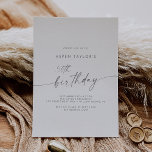 Modern Silver Script 50e verjaardag Kaart<br><div class="desc">Dit moderne zilveren script 50ste verjaardagsuitnodiging is perfect voor een minimalistisch verjaardagsfeest. Het eenvoudige zilvergrijze kleurontwerp heeft een unieke industriële lettertypografie met moderne boho-stijl.  in elke kleur. Houd het ontwerp minimaal en elegant,  zoals het is,  of personaliseer het door uw eigen afbeeldingen en illustraties toe te voegen.</div>