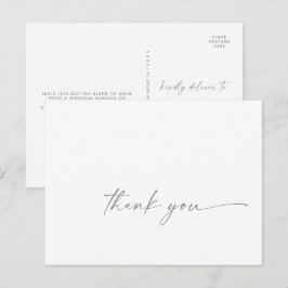 Modern Silver Script Dank u Briefkaart