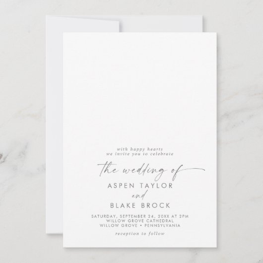 Modern Silver Script Design Your Own Wedding Kaart (Voorkant)