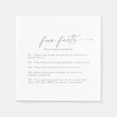 Modern Silver Script Fun Facts Wedding Napkins Servet (Voorkant)