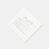 Modern Silver Script Fun Facts Wedding Napkins Servet (Hoek)