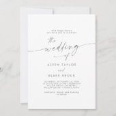 Modern Silver Script Weddenschap Kaart (Voorkant)