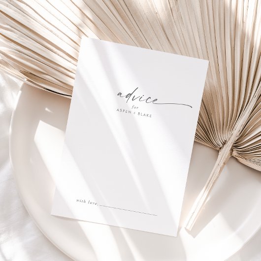 Modern Silver Script Wedding Advice Kaart