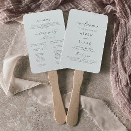 Modern Silver Script Wedding Program Handwaaier