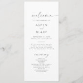 Modern Silver Script Wedding Program Programmakaart (Voorkant)