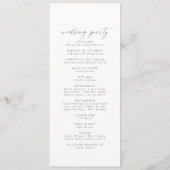 Modern Silver Script Wedding Program Programmakaart (Achterkant)