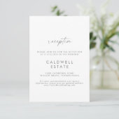 Modern Silver Script Wedding Reception Kaart invoe (Staand voorkant)
