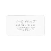Modern Silver Script Wedding RSVP-Adresetiketten Etiket (Voorkant)
