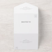 Modern Silver Script Wedding RSVP All In One Uitnodiging (Buitenkant)