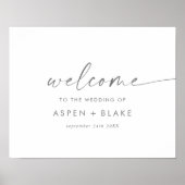 Modern Silver Script Wedding Welcome Poster (Voorkant)
