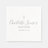 Modern Silver Signature Baptism Christening Servet (Voorkant)