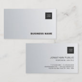 Modern Silver Simple Chic Luxury Company Trendy Visitekaartje (Voorkant / Achterkant)