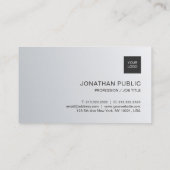 Modern Silver Simple Chic Luxury Company Trendy Visitekaartje (Achterkant)