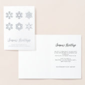 Modern Silver Snowflakes Business Holiday Folie Kaarten (Display)