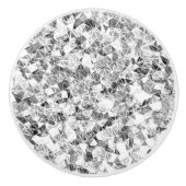 Modern Silver Sparkle Keramische Knop (Voorkant)