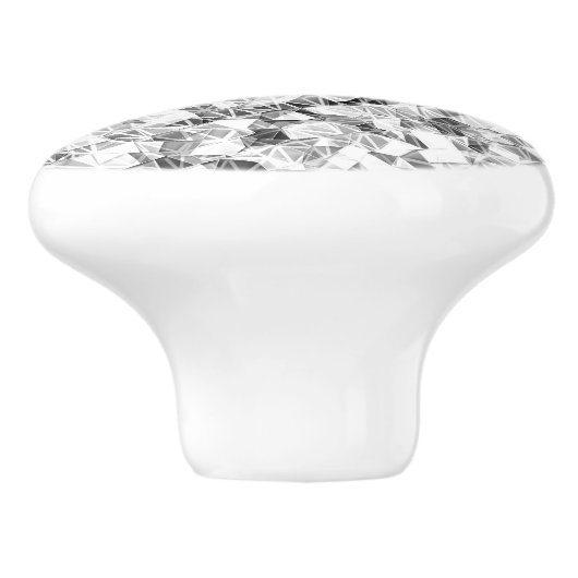Modern Silver Sparkle Keramische Knop (Zijkant)