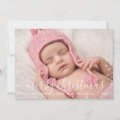 Modern Silver Splash Merry-kerstfotokaart Feestdagenkaart (Voorkant)