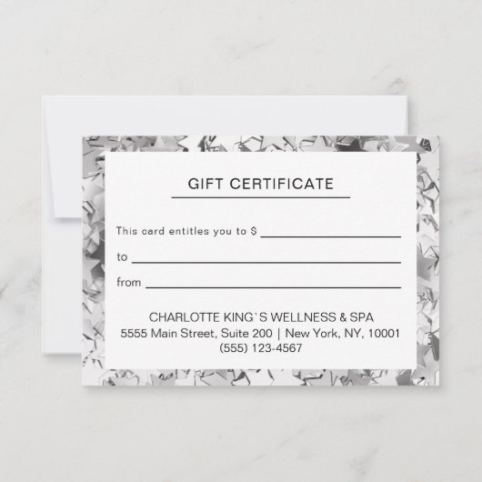 Modern Silver Stars Zakelijk Cadeaubon (Achterkant)