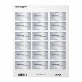 Modern Silver Stijlvolle Minimalistische Sjabloon  Etiket (Full Sheet)