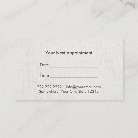 Modern Silver Stippen Beauty Salon Appointment Afsprakenkaartje (Achterkant)