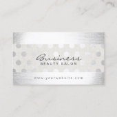 Modern Silver Stippen Beauty Salon Appointment Afsprakenkaartje (Voorkant)