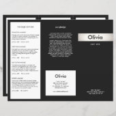 Modern Silver Stripe Hair Salon Tri-Fold Brochure (Voorkant / Achterkant)