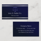 Modern Silver Stripe Navy Blue Lawyer Attorney Visitekaartje (Voorkant / Achterkant)